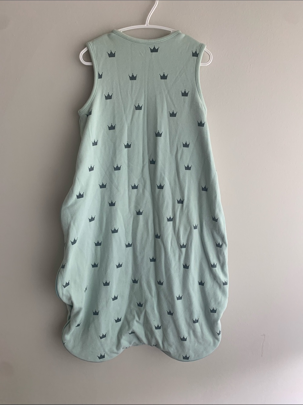 Baby | Woolino Merino Sleep Sack, Green Crown Pattern | 6-18M - Picture 4 of 8